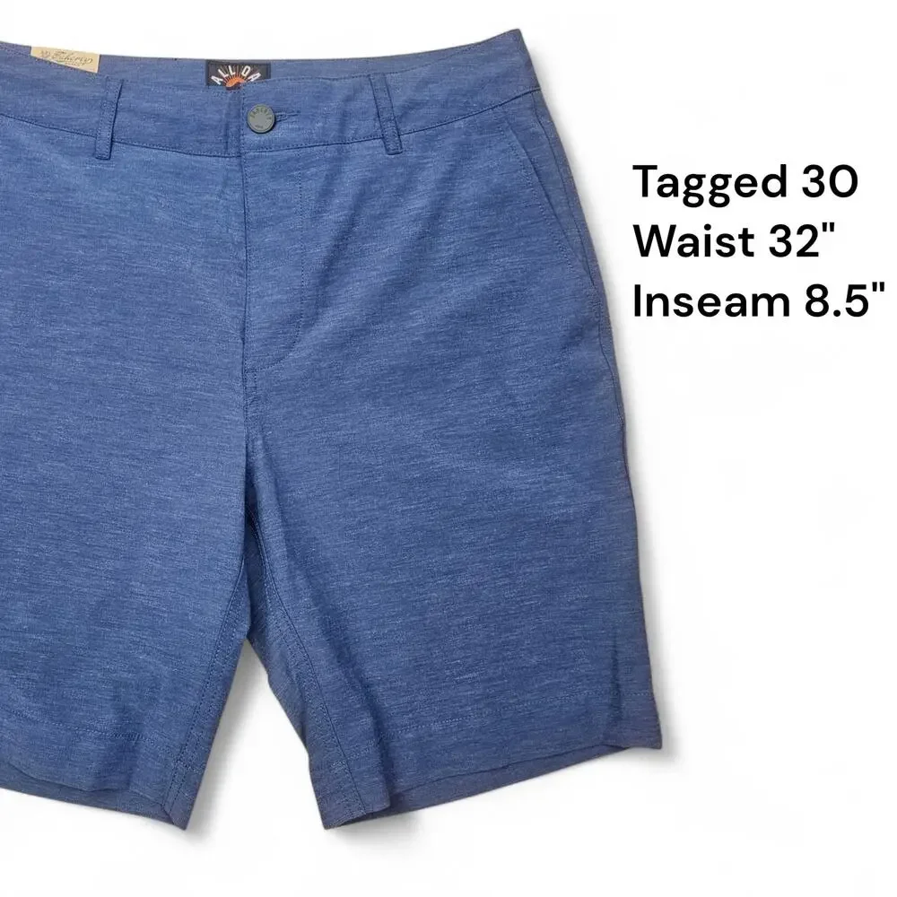 FAHERTY NWT All Day Shorts Men's XL Blue Performance Stretch Drawstring Golf